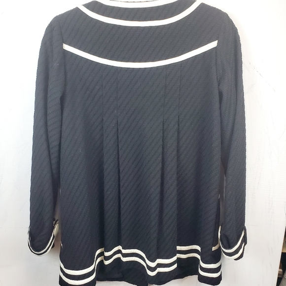 Tibi Jacket Black With White Piping Sz 4 - Picture 2 of 8